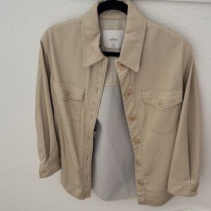 Aritzia Wilfred faux leather shirt jacket